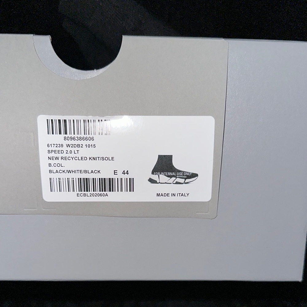 Balenciaga Men's Black and White Sock Sneakers - Picture 2 of 2